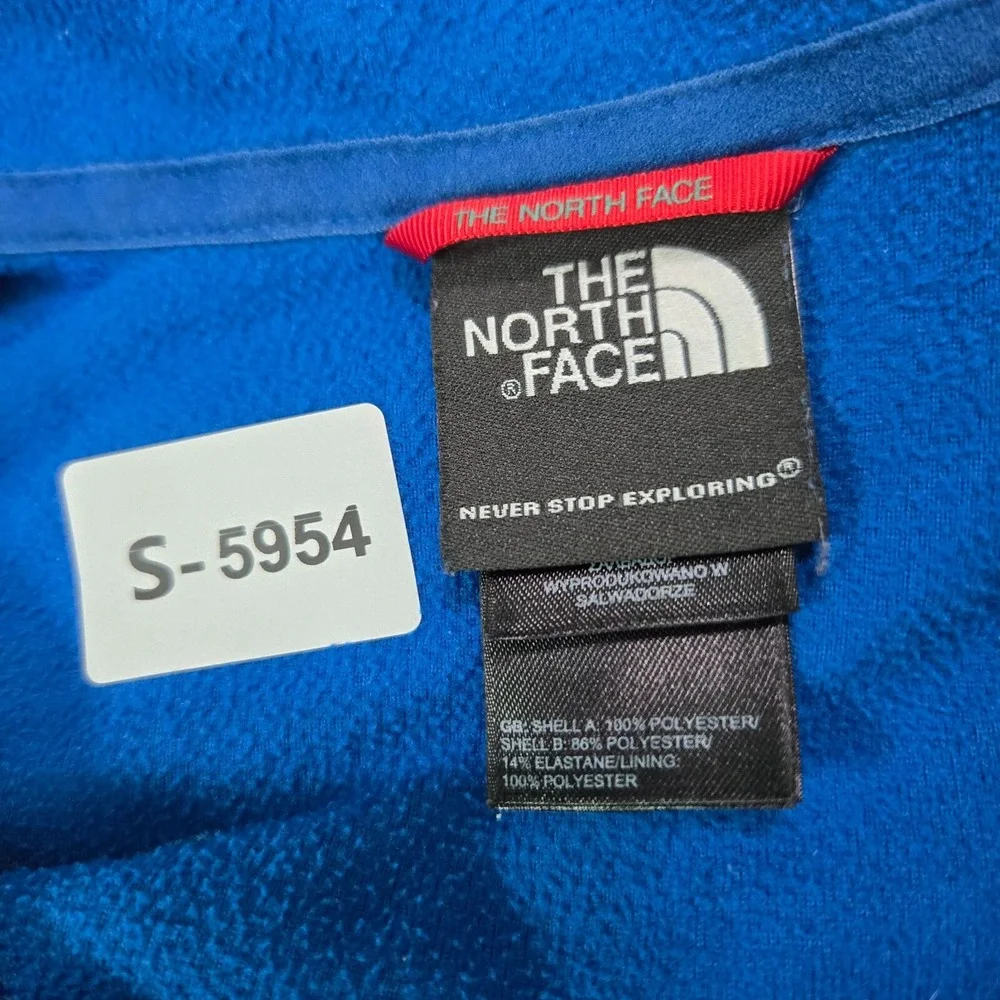 The North Face Men Sweatshirt 2XL Blue Colorblock‎ 1/2 Zip Pockets Mock Neck
